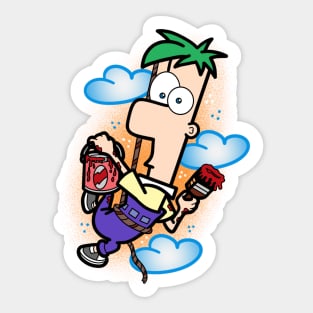 Ferb with paint Sticker